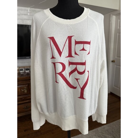 Z Supply Cassie Merry Long Sleeve Top In Vanilla Ice Womens Size Large - Picture 2 of 11